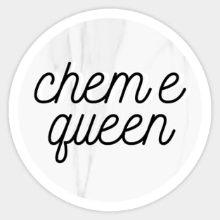 chem e queen white marble Sticker